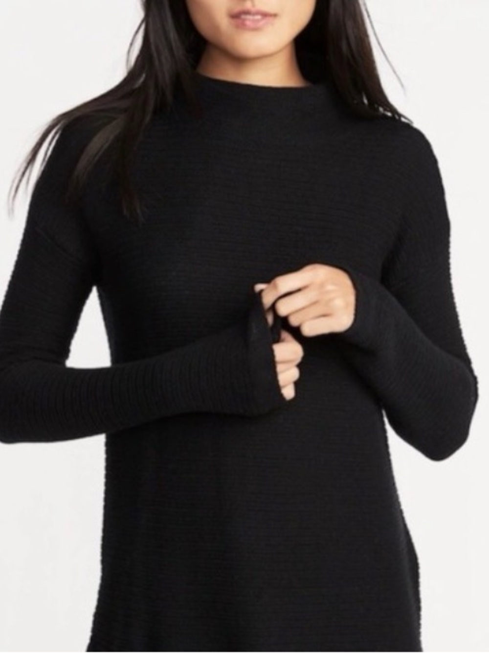NWT Old Navy Mock Neck Turtleneck Black Top, Size Small
